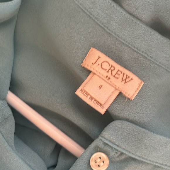 J Crew Dressy Button Down Flutter Sleeve Tank Size 4 Blue/Turquoise - Picture 4 of 4